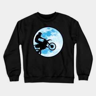 Motocross Motorcycle Blue Moon Crewneck Sweatshirt